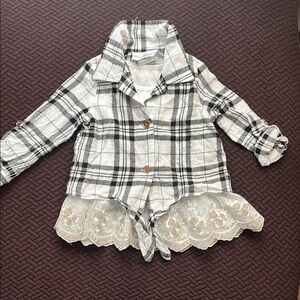 Rare Editions Black and White Plaid Shirt